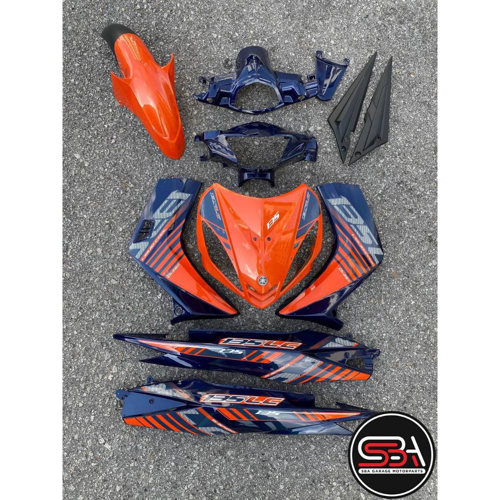 COVERSET LC LC135 V1 YAMAHA DOCTOR P ORANGE BATMAN 025 2015 NEW DESIGN STRIPE SIAP TANAM CLEAR 2K