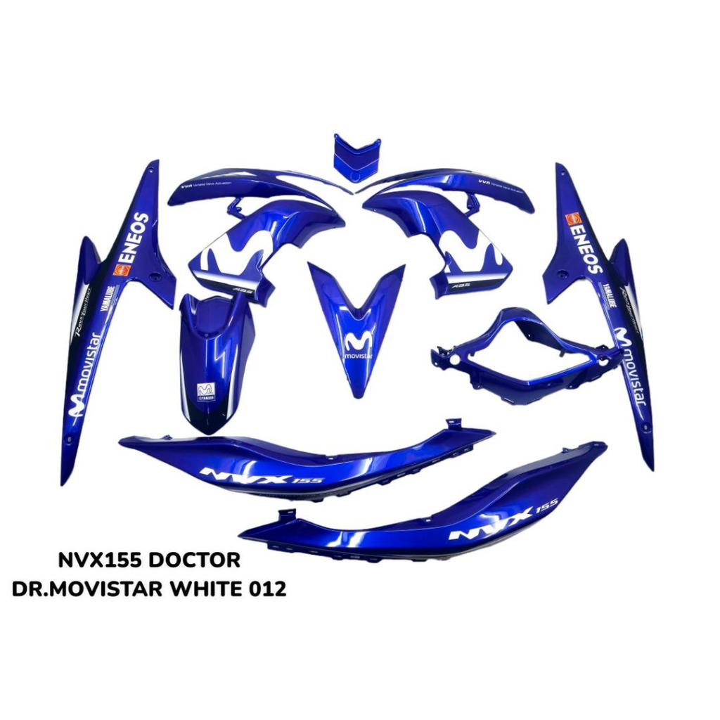 COVERSET BODYSET NVX 155 NVX155 V1 YAMAHA DOCTOR BIRU MOVISTAR M PUTIH 012 SIAP TANAM