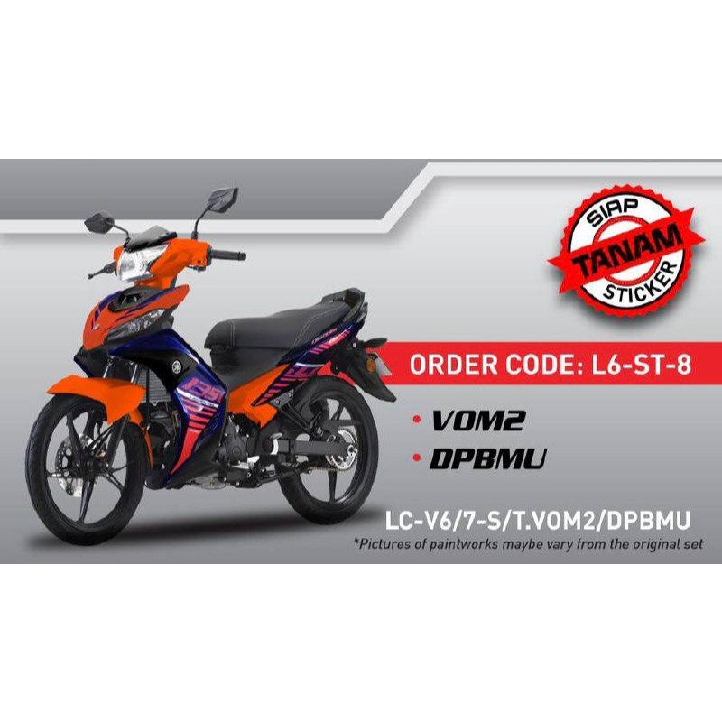 COVERSET YAMAHA LC LC135 V6 V7 VOM2 DPBMU 2015 ORANGE DESIGN BODYSET SIAP TAMPAL VELOZI WITH COVER METER L6-ST-8