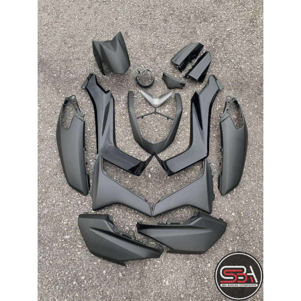 COVERSET BODYSET NMAX N MAX V1 MATT BLACK MLB2 ORIGINAL HLY HONG LEONG YAMAHA 15 ITEM FULLSET ( TAK TERMASUK EMBLEM )