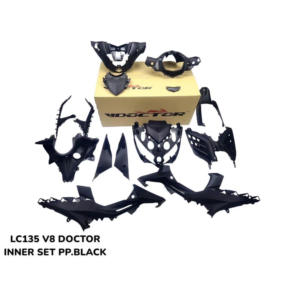 INNER LC 135 LC135 V8 FI V DOCTOR OEM FULLSET HITAM BLACK MATT / KILAT YAMAHA ( 13 ITEM / 15 ITEM )