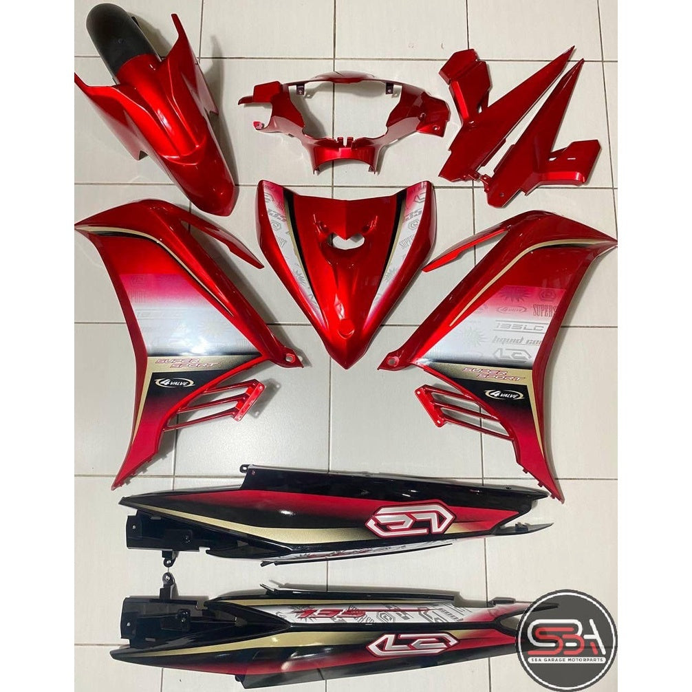 STICKER STRIPE BODY SET / COVERSET LC LC135 V2 V3 V4 V5 V6 V7 MERAH RED PURBA MORITAKA YAMAHA NO 7