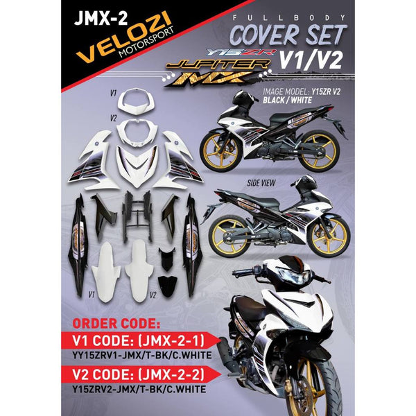 COVER SET Y15ZR V1 V2 JUPITER MX BLACK CRYSTAL WHITE SIAP TANAM COVERSET PREMIUM EDITION BODYSET YSUKU ORIGINAL VELOZI