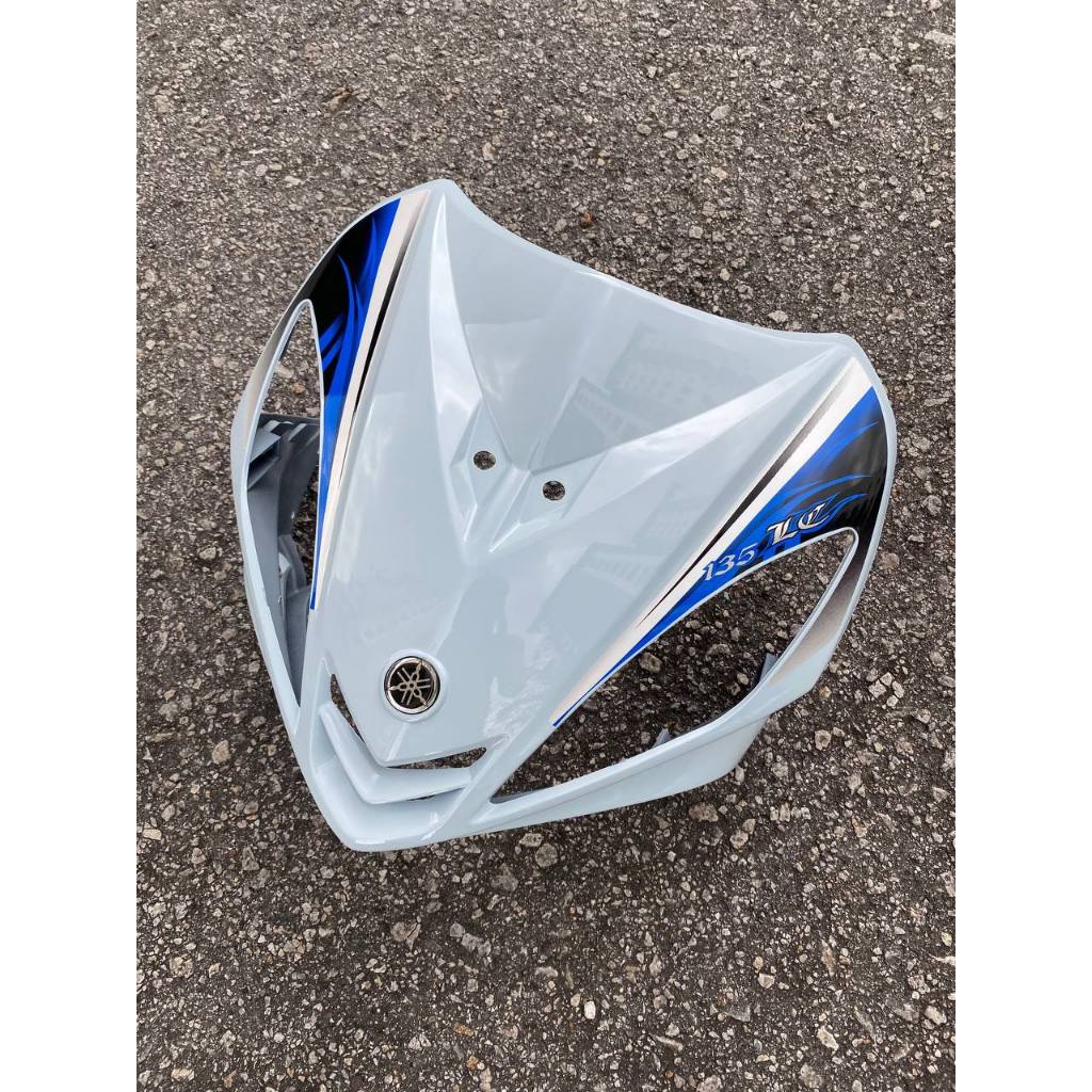 COVERSET BODYSET YAMAHA LC 135 V1 BIRU EXTREME SPIRIT ORIGINAL HONG LEONG YAMAHA HLY STRIPE SIAP TAMPAL (FREE EMBLEM )