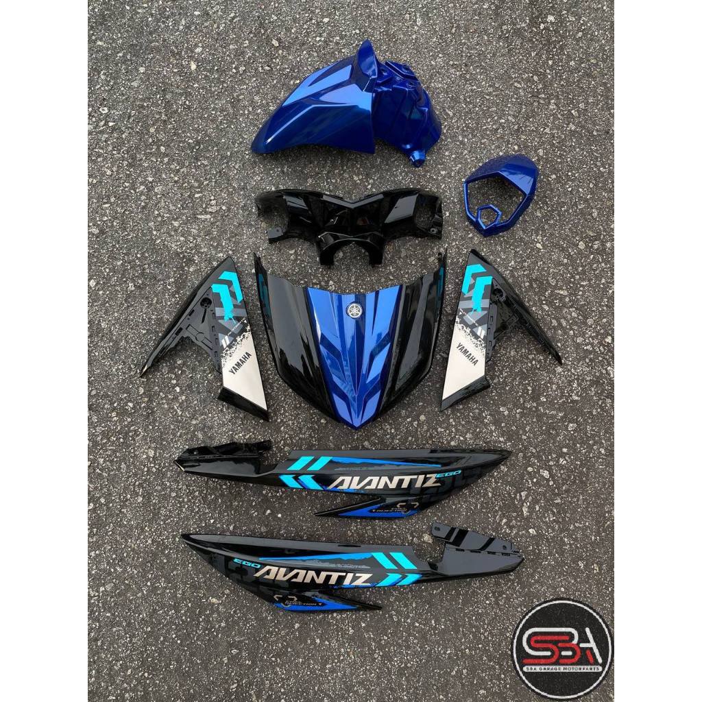 COVERSET BODYSET EGO AVANTIZ YAMAHA STICKER SIAP TAMPAL VPBC5 BLACK BIRU M SEKI FULLSET NEW