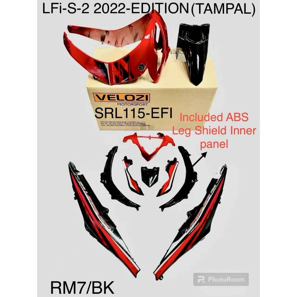 COVERSET BODYSET YAMAHA LAGENDA SRL 115 / 115Z FI RM7 RED BLACK STICKER SIAP TAMPAL WS VELOZI SET