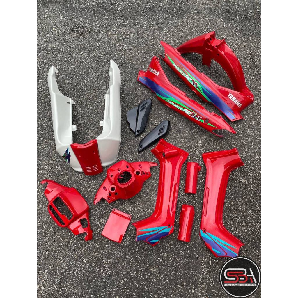 COVERSET SS SPORTS YAMAHA 110 SS Y110 3YR MR RED PP WHITE MERAH PUTIH M SEKI SET SIAP TAMPAL FULLSET