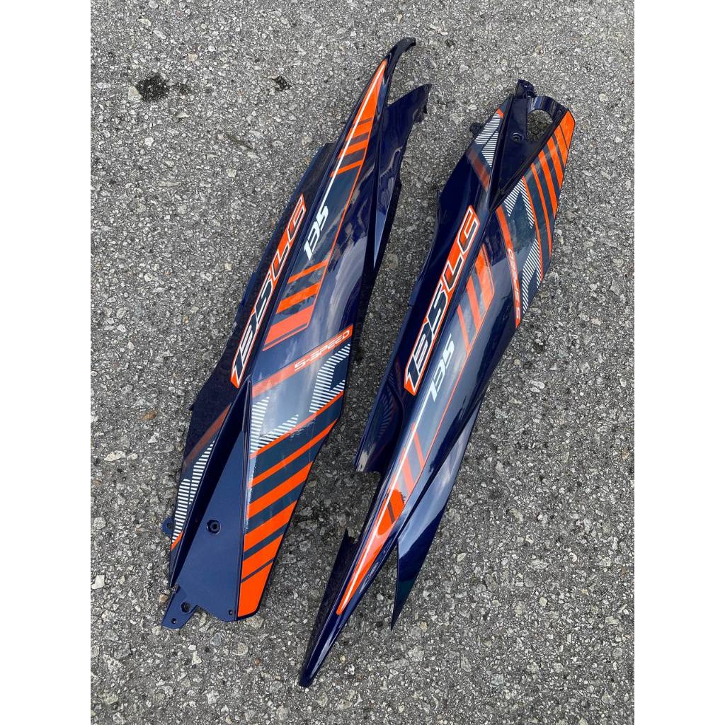 COVERSET LC LC135 V1 YAMAHA DOCTOR P ORANGE BATMAN 025 2015 NEW DESIGN STRIPE SIAP TANAM CLEAR 2K