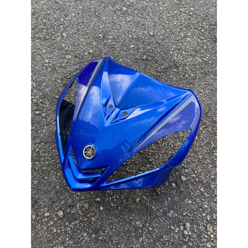 COVERSET LC LC135 V1 YAMAHA VELOZI / DOCTOR P BLUE BIRU BATIK SILVER 028 DESIGN STRIPE SIAP TANAM CLEAR 2K