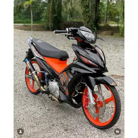 COVERSET ORIGINAL HONG LEONG YAMAHA HLY VELOZI M SEKI LC LC135 V2 V3 V4 V5 V6 V7 ORANGE BATIK STRIPE SIAP TAMPAL