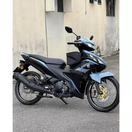 MOTORCYCLE COVERSET BODYSET LC135 LC V8 DBSB METALIC BLACK BABY BLUE FUEL INJECTION FI YAMAHA VELOZI L8-S-8 STD DOCTOR