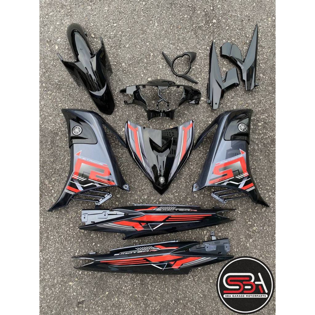 COVERSET YAMAHA LC LC135 V2 EXCITER R 4 ST STROKE ECT GREY DBNM8 BLACK HITAM BODYSET SIAP TANAM VELOZI WITH COVER METER