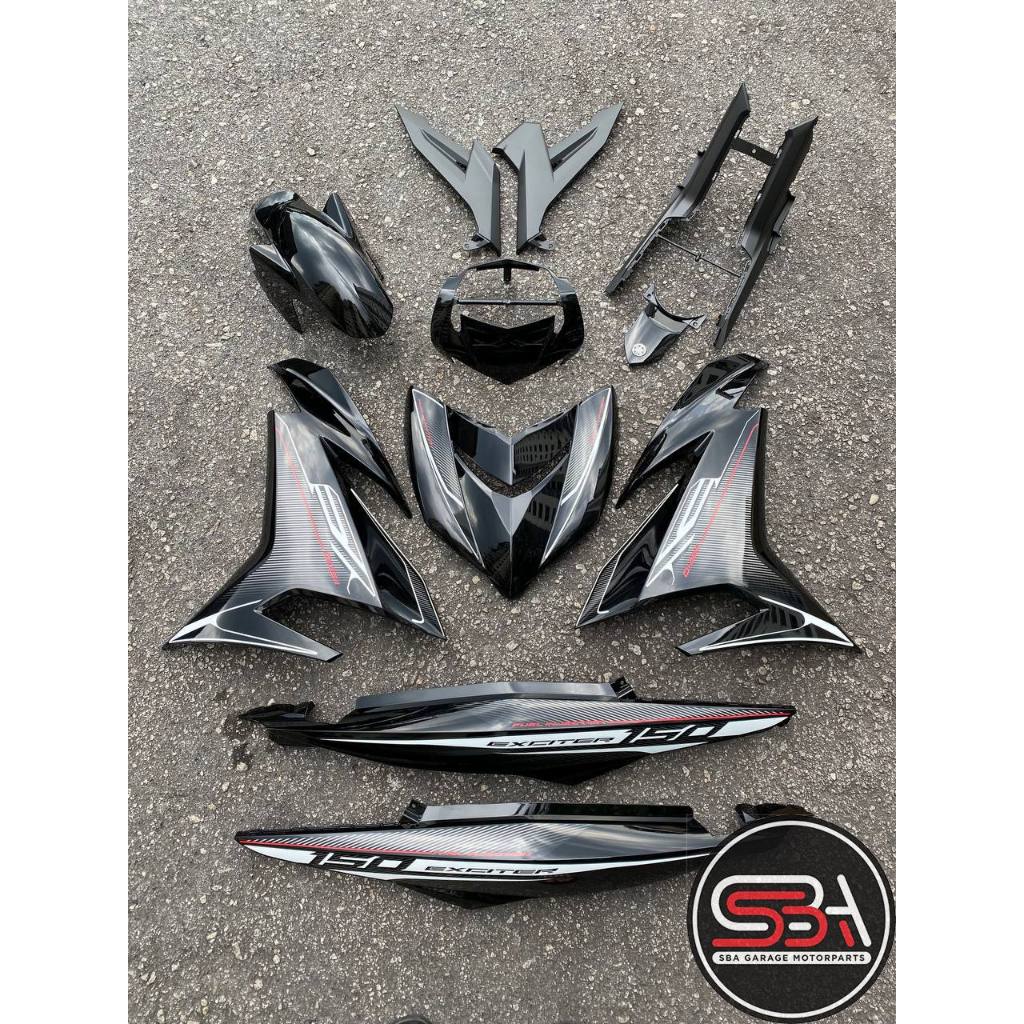 COVERSET ORIGINAL 100% HLY HONG LEONG YAMAHA Y15ZR V1 V2 HITAM EXCITER RC HITAM BLACK BODYSET Y15ZR YSUKU TAMPAL
