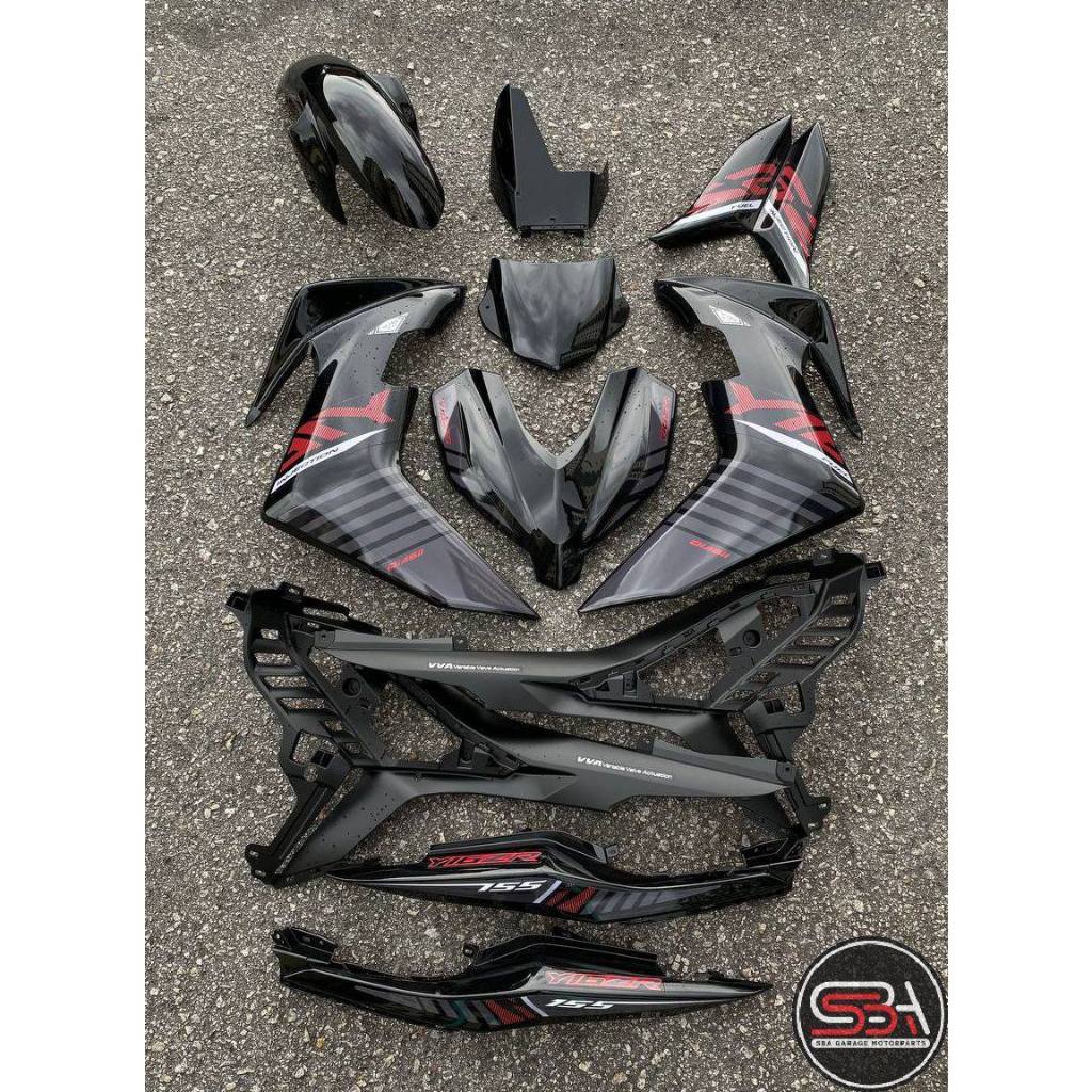 Y16 V1 V2 COVERSET Y16ZR STANDARD MATELIC BLACK DESIGN 2015 BATMAN HITAM ORIGINAL VELOZI DOCTOR YAMAHA SIAP TANAM