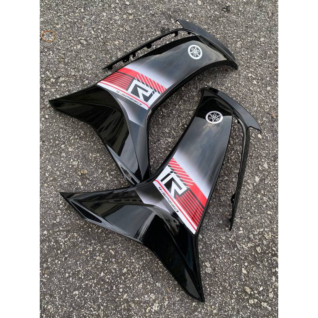 MOTORCYCLE COVERSET BODYSET LC135 LC V8 EXCITER R MATELIC BLACK L8-ER-3 FUEL INJECTION FI YAMAHA SIAP TANAM VELOZI