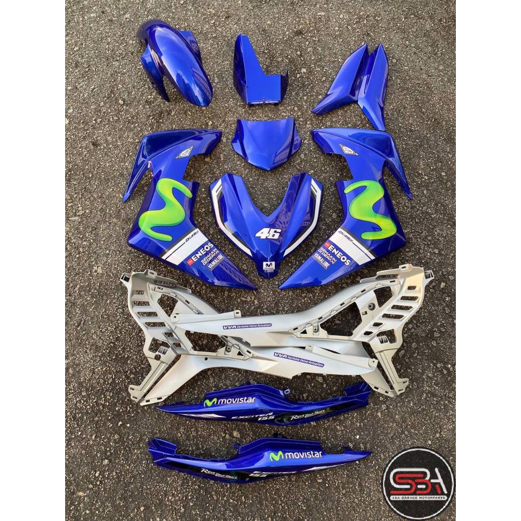 Y16 V1 V2 ABS COVERSET Y16ZR DPBMC 4GM BIRU MOVISTAR M HIJAU Y16-M2 ORIGINAL VELOZI DOCTOR 004 YAMAHA SIAP TANAM