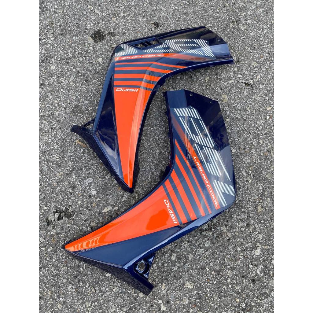 COVERSET LC LC135 V1 YAMAHA DOCTOR P ORANGE BATMAN 025 2015 NEW DESIGN STRIPE SIAP TANAM CLEAR 2K