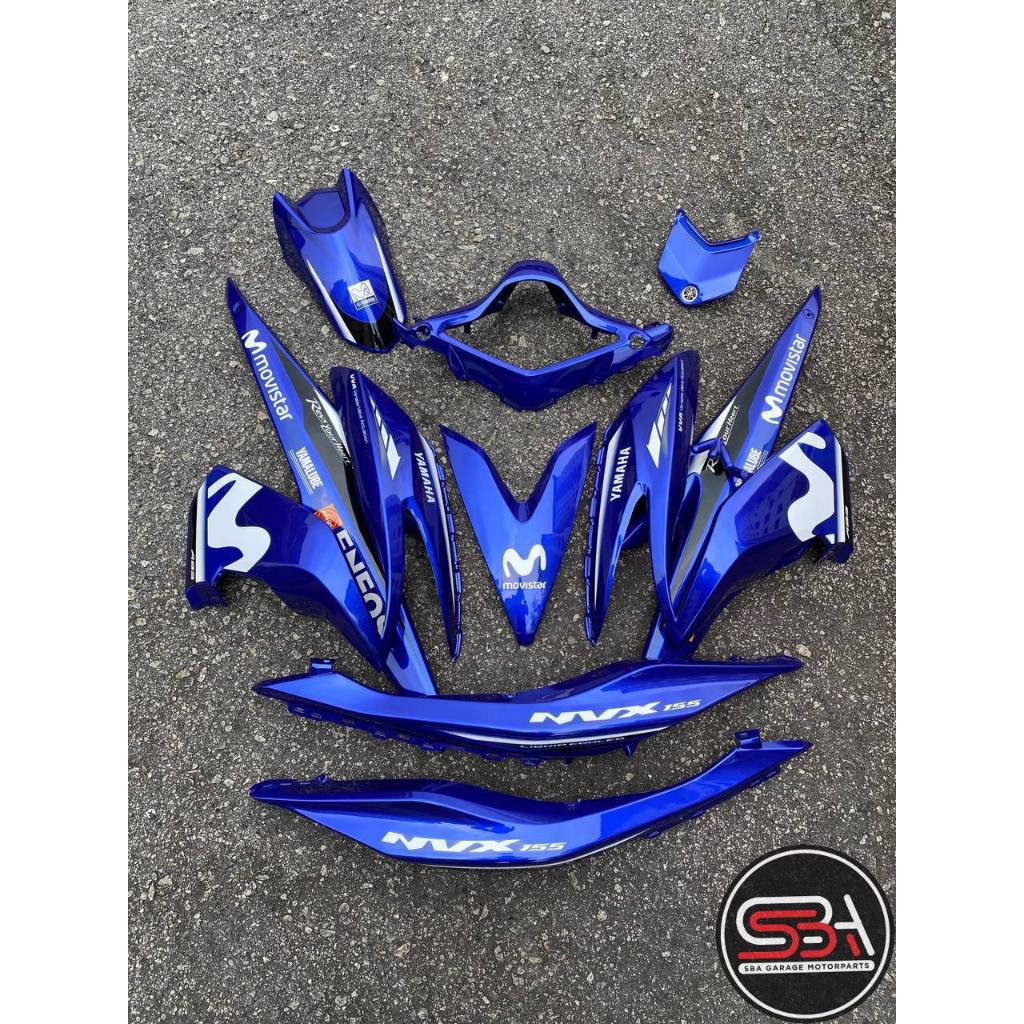 COVERSET BODYSET NVX 155 NVX155 V1 YAMAHA DOCTOR BIRU MOVISTAR M PUTIH 012 SIAP TANAM
