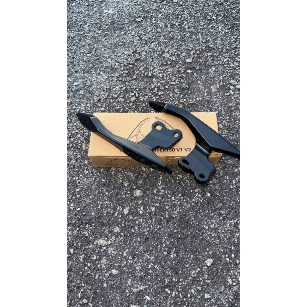 SPOILER L BAR BESI CARRIER BELAKANG Y15 Y15ZR Y16 YAMAHA SNIPER 150 V1 V2 KILAT 02 BLACK HITAM TANDUK HORN