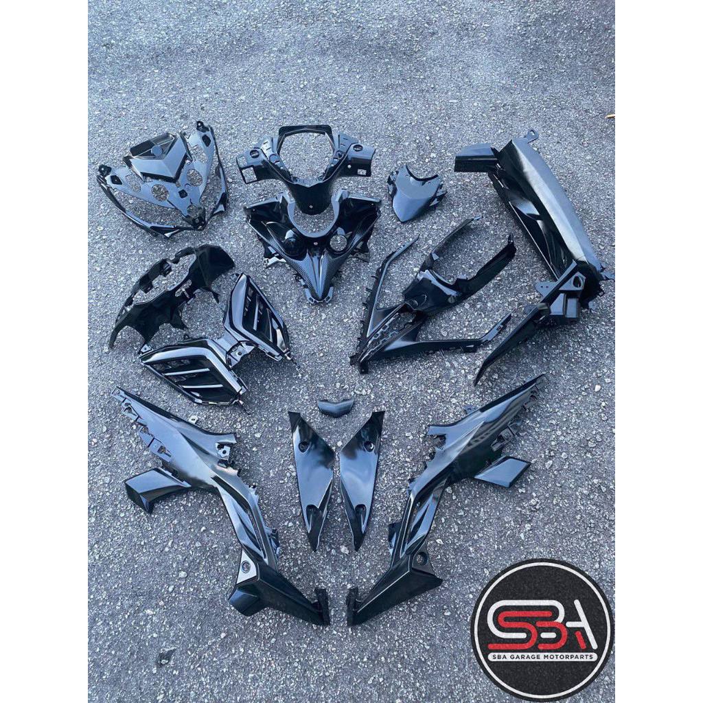 INNER LC 135 LC135 V8 FI V DOCTOR OEM FULL SET MATTE BLACK / GLOSSY BLACK YAMAHA ( 13 ITEMS / 15 ITEMS )