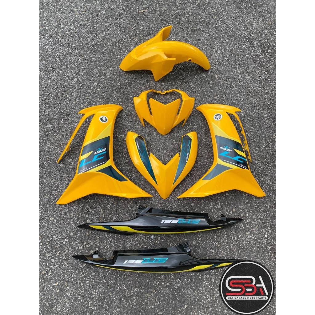 MOTORCYCLE COVERSET BODYSET LC135 LC V8 SUNNY YELLOW BLACK L8-ST-3 FUEL INJECTION FI YAMAHA SIAP TANAM VELOZI
