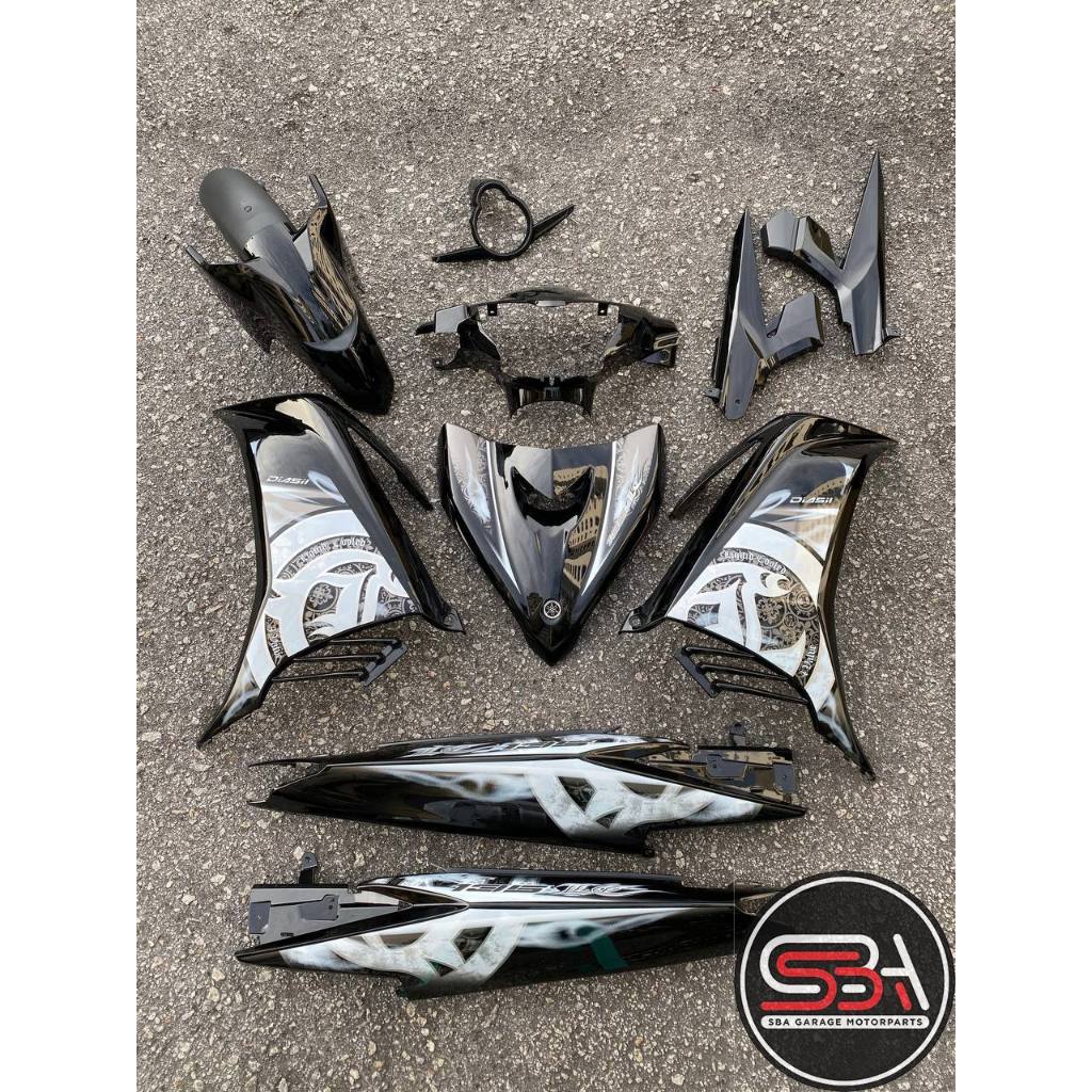 YAMAHA LC LC135 V6 V7 HITAM KILAT FULL STRIPE HITAM BATIK SMOKE - COVERSET BODYSET SIAP TAMPAL VELOZI WITH COVER METER