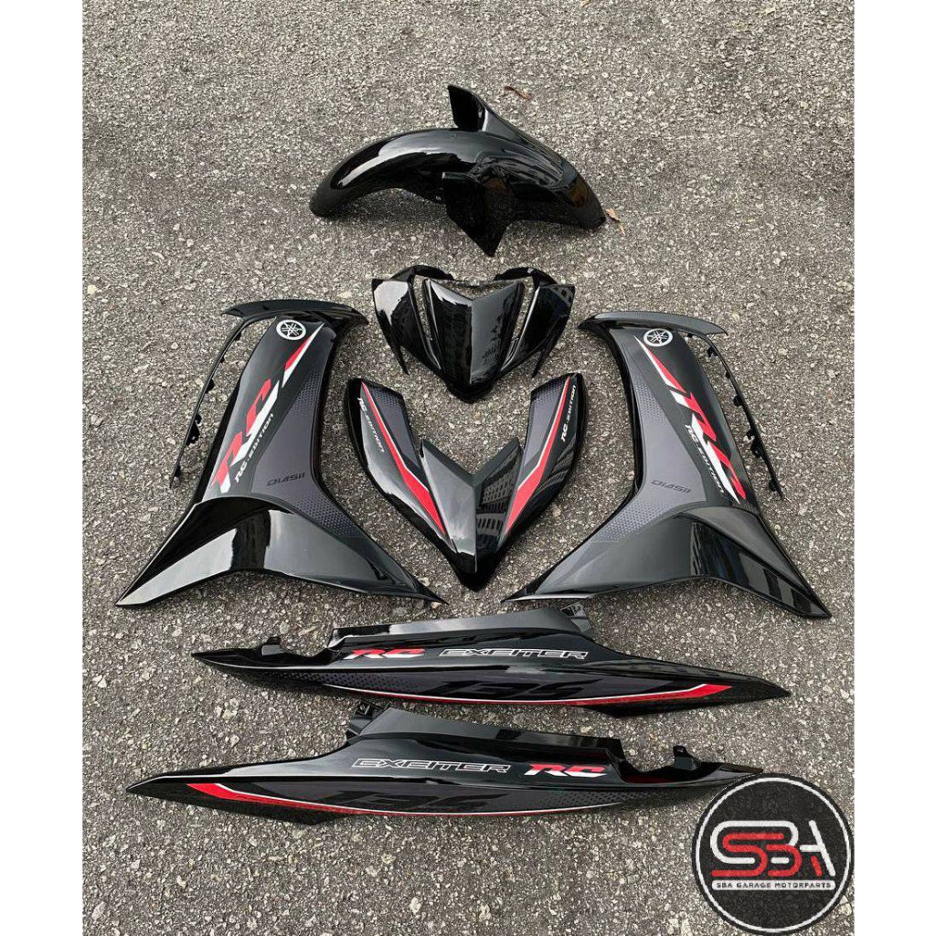 COVERSET BODYSET LC135 LC V8 DR BLACK RC LINE RED FUEL INJECTION FI YAMAHA SIAP TANAM VELOZI DOCTOR 024 OEM