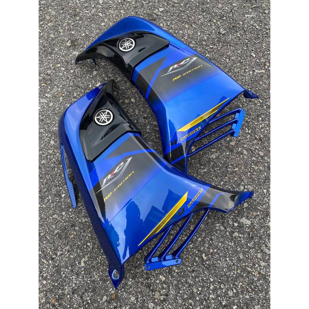 COVERSET BODYSET YAMAHA LC LC135 V6 V7 DR EXCITER RC BLUE BIRU STRIPE TANAM CODE 018 DOCTOR EDITION OEM