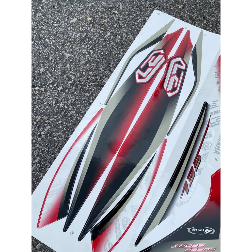 STICKER STRIPE BODY SET / COVERSET LC LC135 V2 V3 V4 V5 V6 V7 MERAH RED PURBA MORITAKA YAMAHA NO 7