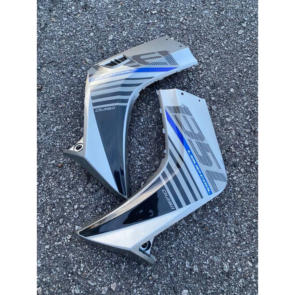 COVERSET LC LC135 V1 YAMAHA DOCTOR P BLUE BIRU 022 2015 NEW DESIGN STRIPE SIAP TANAM CLEAR 2K