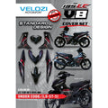 MOTORCYCLE COVERSET LC135 LC V8 METALIC BLACK HITAM BATMAN 2015 L8-ST-5 FUEL INJECTION FI YAMAHA VELOZI DOCTOR 039