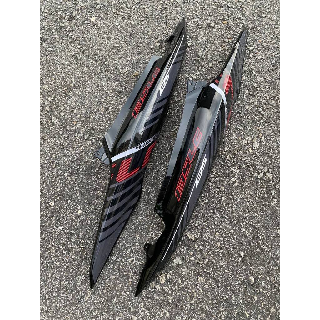 MOTORCYCLE COVERSET LC135 LC V8 METALIC BLACK HITAM BATMAN 2015 L8-ST-5 FUEL INJECTION FI YAMAHA VELOZI DOCTOR 039