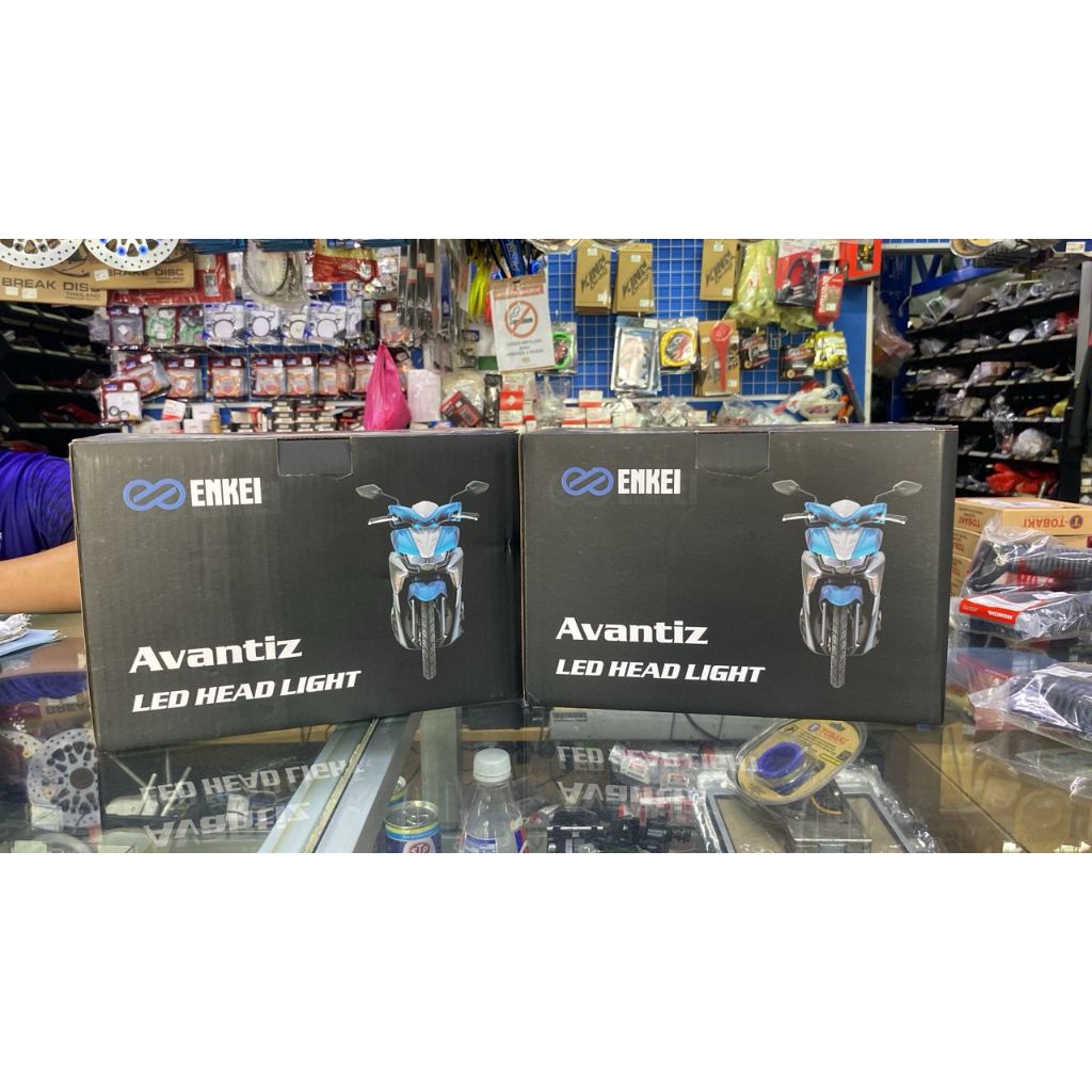 LED HEAD LIGHT EGO AVANTIZ YAMAHA ENKEI PLUG & PLAY LAMP LAMPU DEPAN FRONT CLEAR TERANG TINTED SMOKE