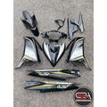 COVERSET HONG LEONG YAMAHA HLY / VELOZI LC LC135 V2 V3 V4 V5 V6 V7 HITAM PURBA DESIGN STRIPE SIAP TAMPAL FREE EMBLEM