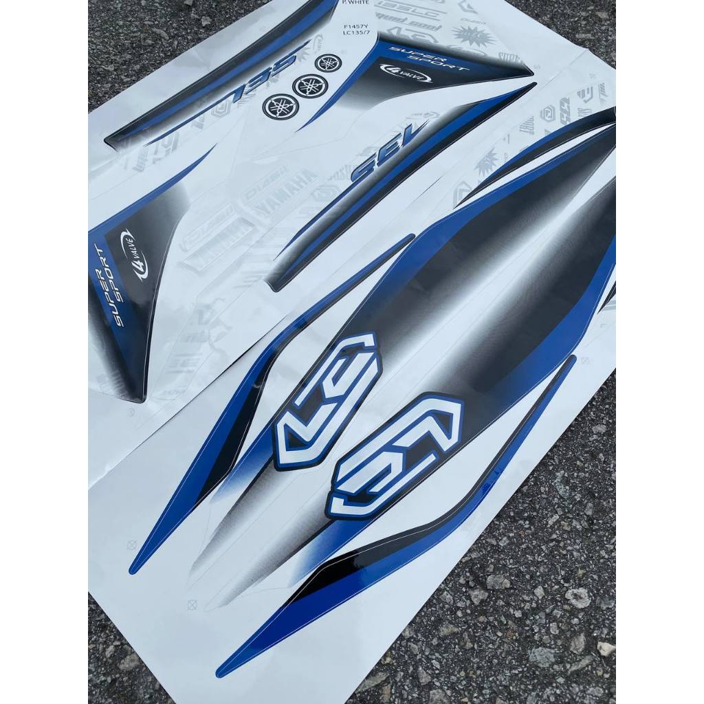 STICKER STRIPE BODY SET / COVERSET LC LC135 V2 V3 V4 V5 V6 V7 BIRU PURBA MORITAKA YAMAHA