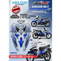 COVERSET YAMAHA LC LC135 V2 EXCITER R BLUE BIRU SILVER DPBMC S3 L2-ER-6  BODYSET SIAP TANAM VELOZI WITH COVER METER