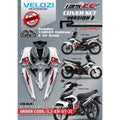 COVERSET YAMAHA LC LC135 V2 EXCITER R ST CRYSTAL WHITE BLACK L2-ER-ST-3 SIAP TANAM ORIGINAL VELOZI WITH COVER METER