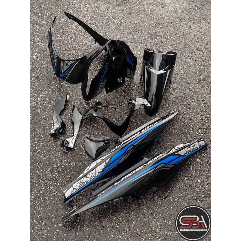 COVERSET BODYSET LAGENDA SRL 115 / 115Z Fi INJECTION HITAM KILAT BIRU BLUE STANDARD COLOR M SEKI SET SIAP TAMPAL