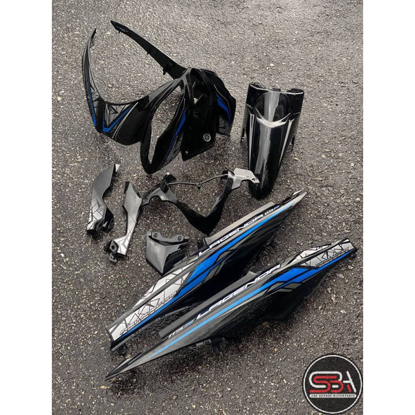 BODYSET COVERSET FOR LAGENDA SRL 115 / 115Z Fi INJECTION GLOSSY BLACK BLUE STANDARD COLOR M SEKI SET READY TO STICK