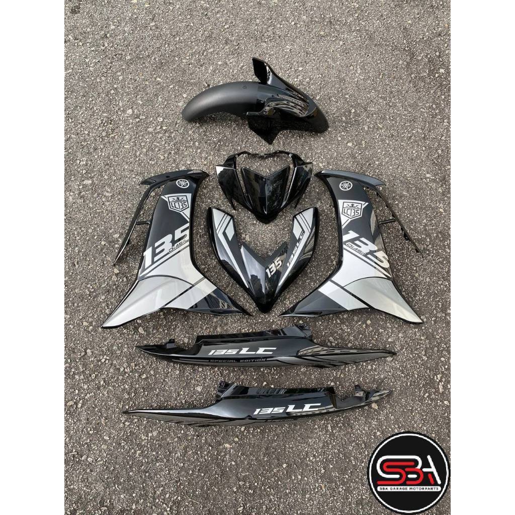 COVERSET BODYSET LC135 LC V8 DR SP SILVER FUEL INJECTION FI YAMAHA SIAP TANAM DOCTOR 021 OEM NEW