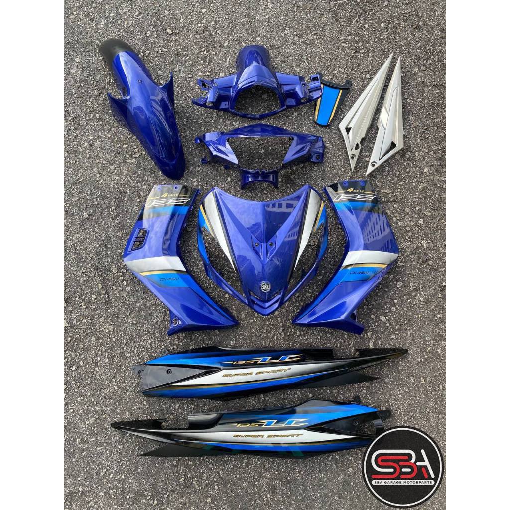 STICKER / STRIPE COVERSET / COVER SET LC 135 V1 BIRU GOLD MORITAKA YAMAHA ORIGINAL NO 4 ( P WHITE )