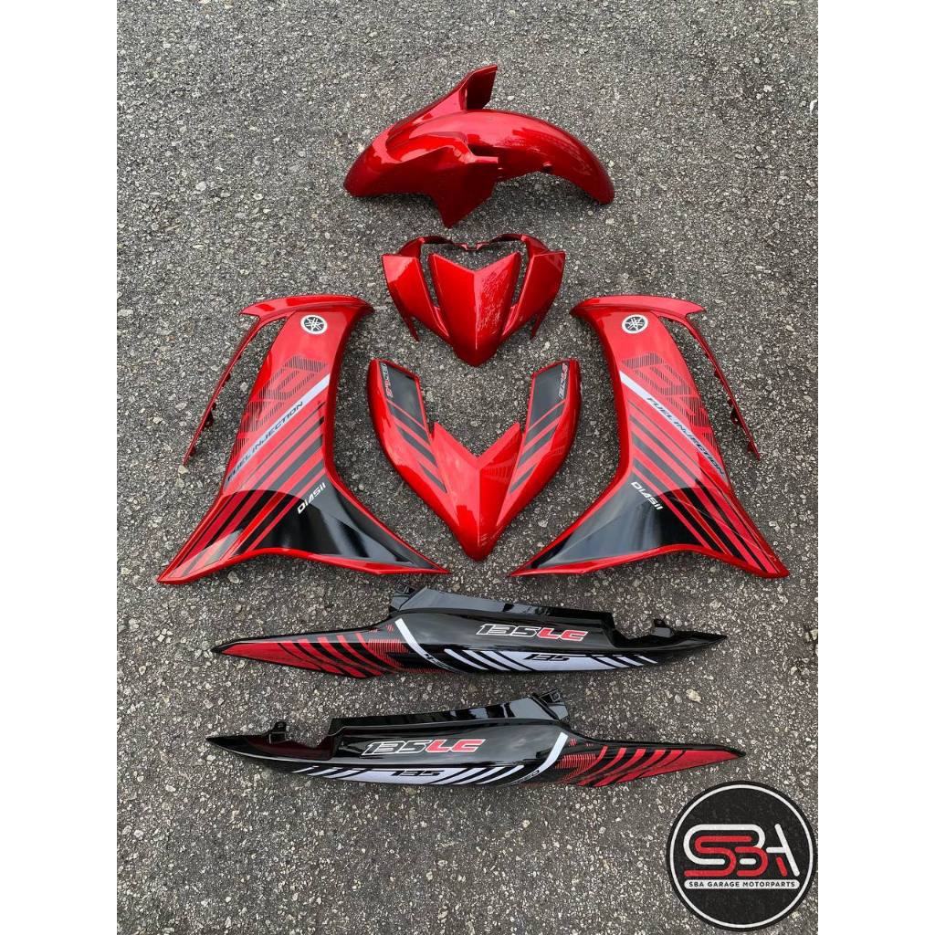 MOTORCYCLE COVERSET LC135 LC V8 RED METALIC BLACK MERAH BATMAN 2015 L8-ST-4 FUEL INJECTION FI YAMAHA DOCTOR VELOZI