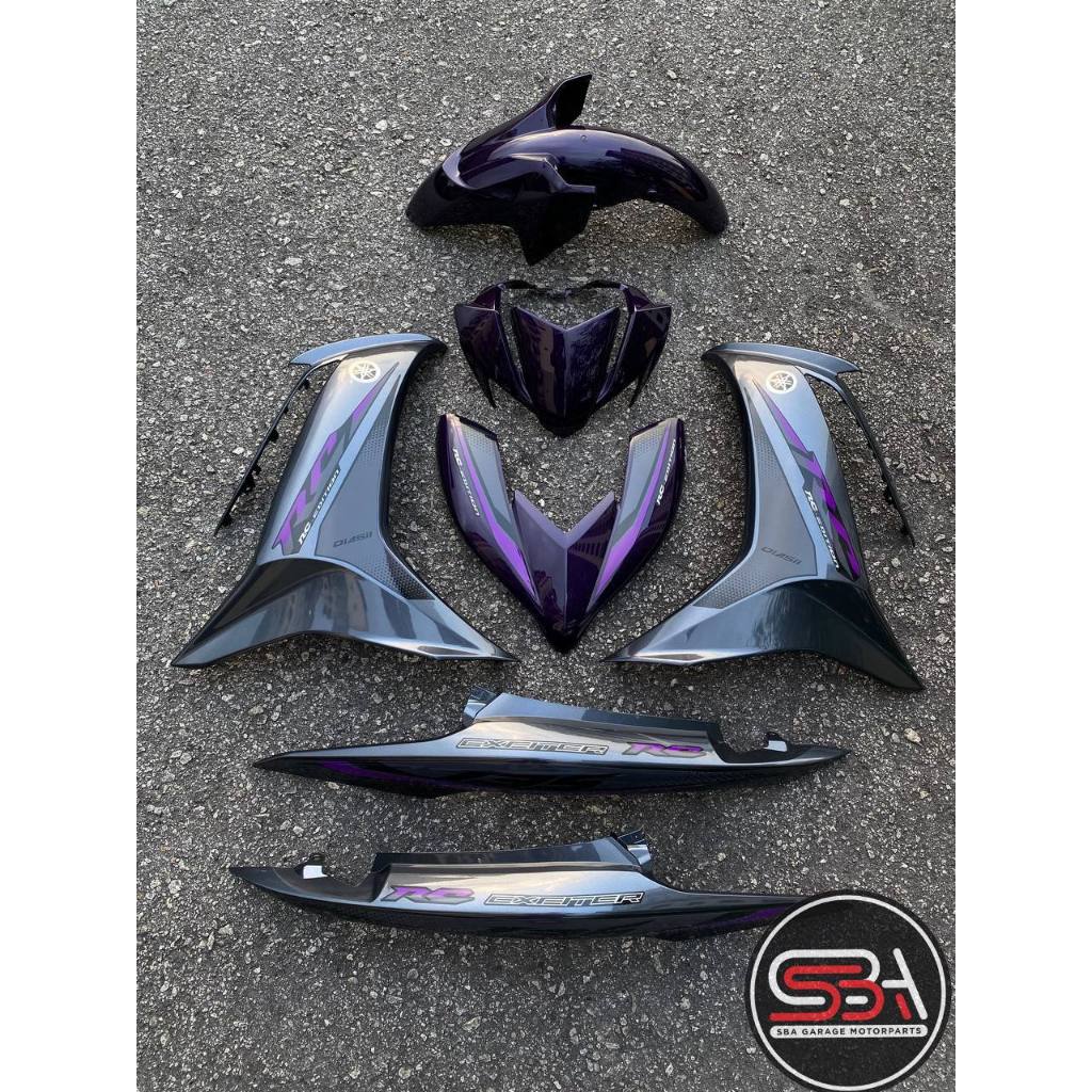 COVERSET BODYSET LC135 LC V8 DR RC EXCITER PURPLE GREY FUEL INJECTION FI YAMAHA SIAP TANAM DOCTOR 028 VELOZI