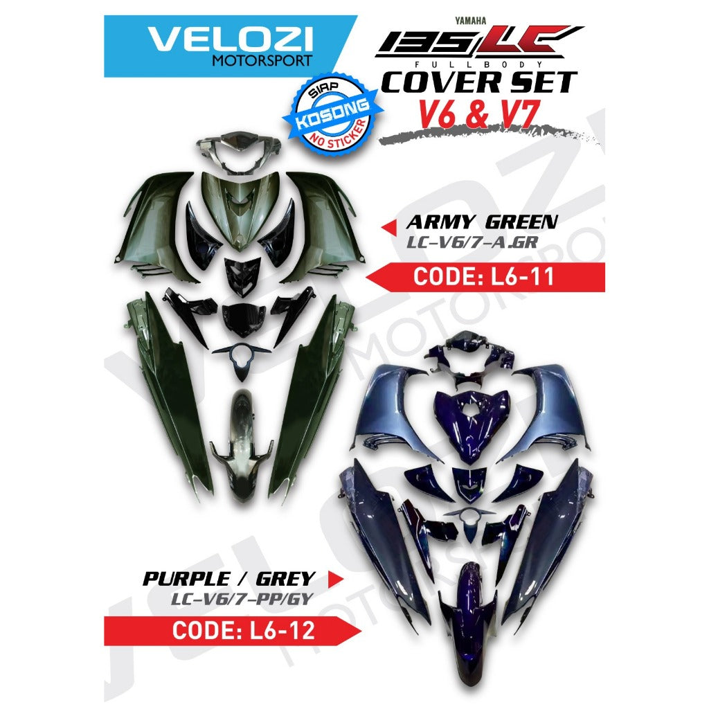 COVERSET LC LC135 V4 V5 V6 V7 NO STICKER KOSONG SEMUA WARNA ALL COLOURS VELOZI YAMAHA FULL BODY
