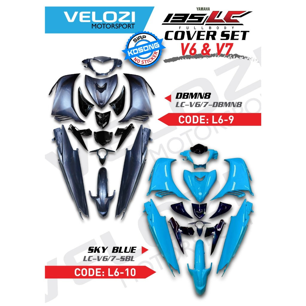 COVERSET LC LC135 V4 V5 V6 V7 NO STICKER KOSONG SEMUA WARNA ALL COLOURS VELOZI YAMAHA FULL BODY