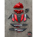 COVERSET BODYSET EGO AVANTIZ YAMAHA STICKER SIAP TAMPAL RM7 MATT BLACK MERAH M SEKI FULLSET NEW