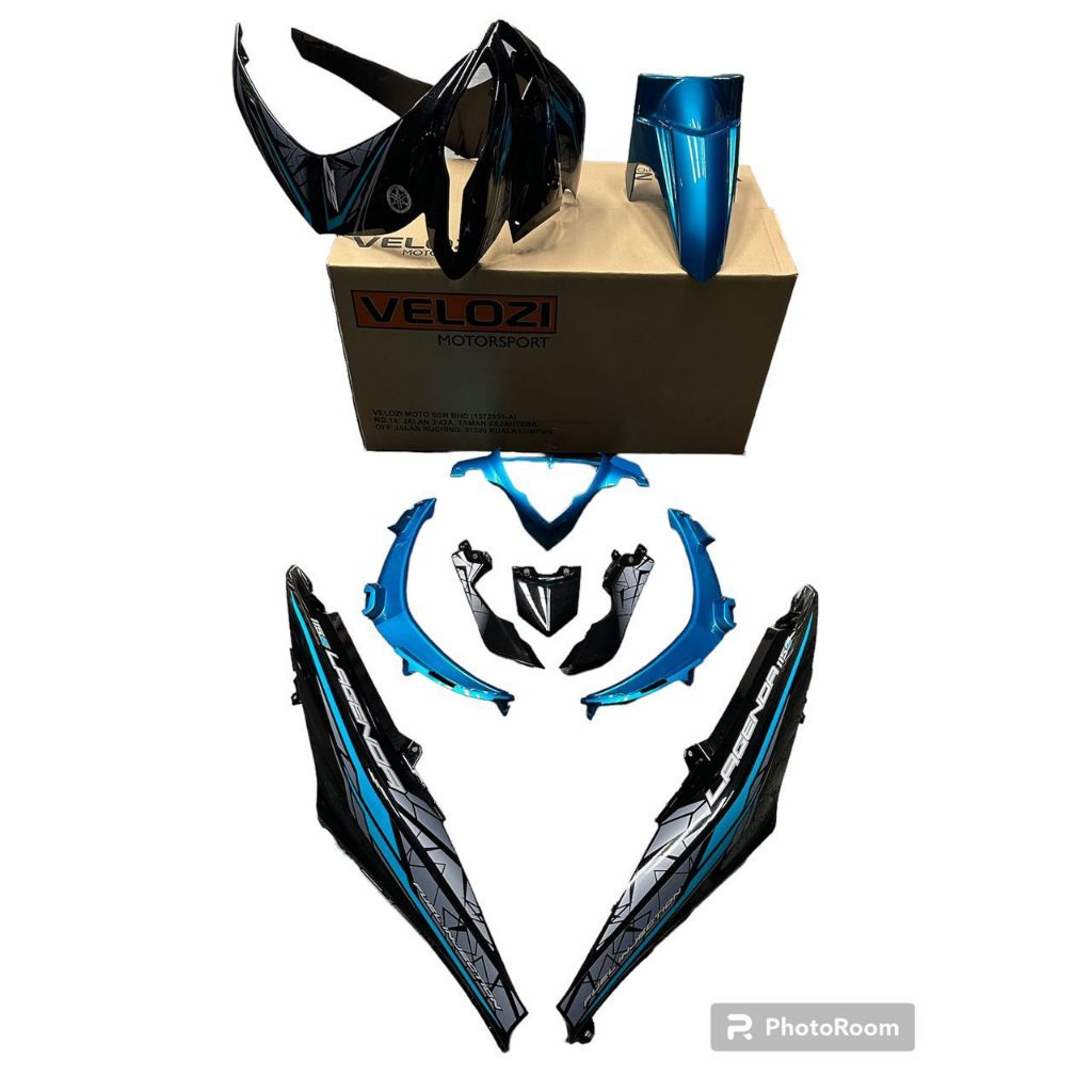 COVERSET BODYSET YAMAHA LAGENDA SRL 115 / 115Z FI CYAN CM6 BLACK STICKER SIAP TAMPAL WS VELOZI SET  LFI-S-4