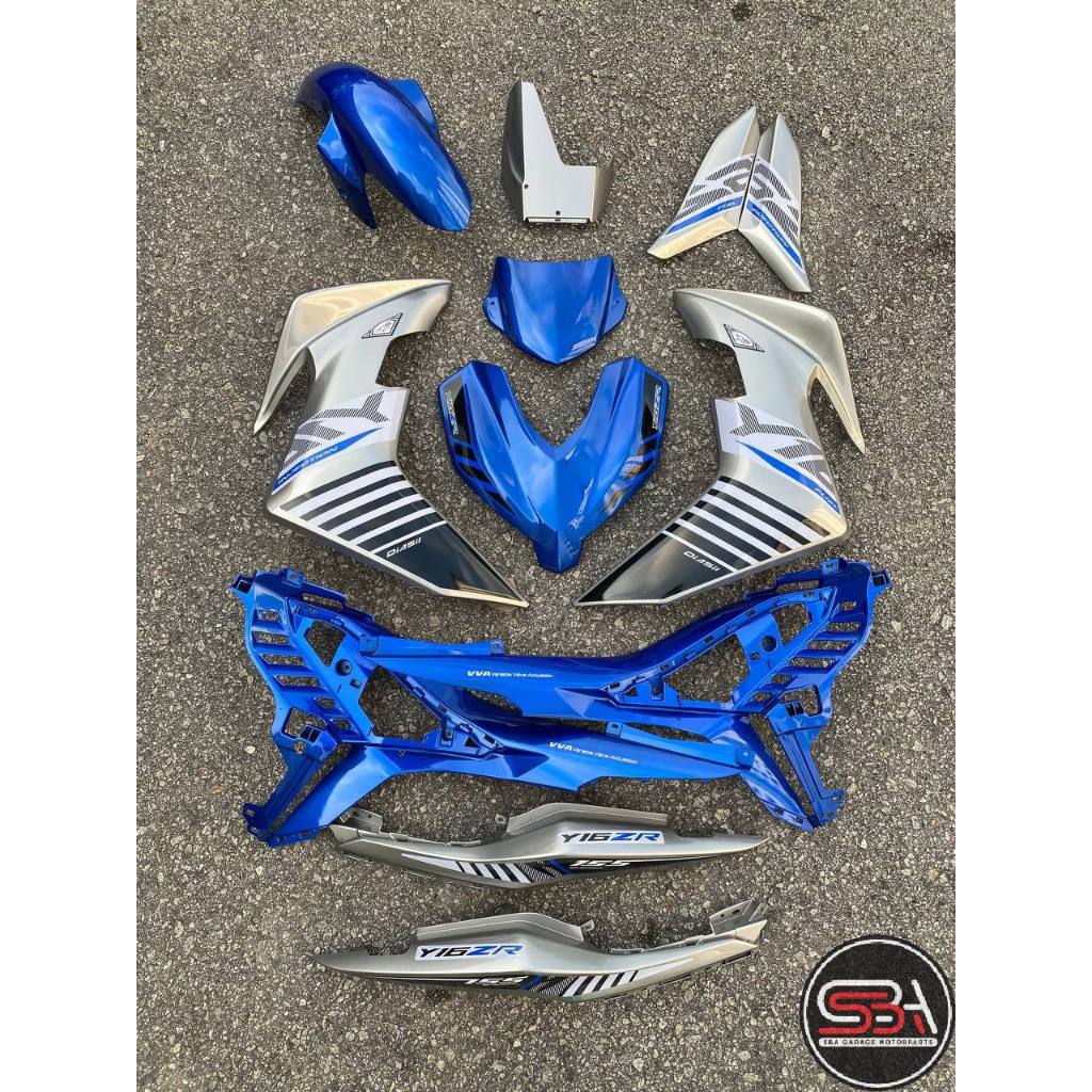 Y16 COVERSET Y16ZR V1 V2 VPBC5 S3 BIRU SILVER 2015 DESIGN Y16-ST-7 ORIGINAL VELOZI YAMAHA TANAM READY STOK