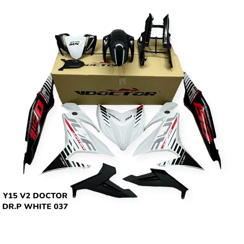 COVERSET BODYSET YAMAHA Y Y15 Y15ZR V1 V2 P WHITE PUTIH DOCTOR 037 SIAP TANAM
