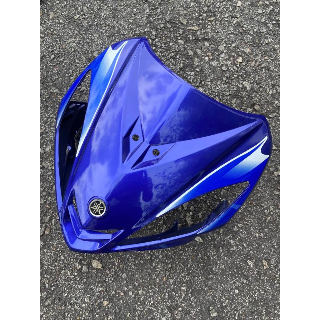 COVERSET BODYSET YAMAHA LC135 V1 BIRU FULL API ORIGINAL M SEKI STRIPE SIAP TAMPAL (FREE EMBLEM)